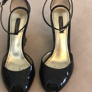 Dolce & Gabanna black peep toe wedges